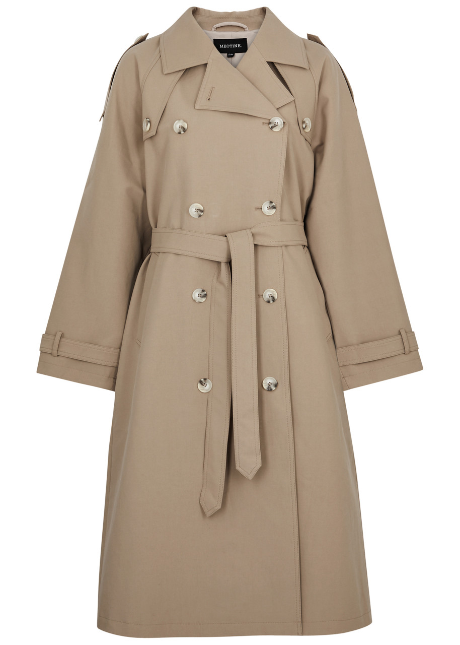 Meotine Bobby Cotton Trench Coat In Beige
