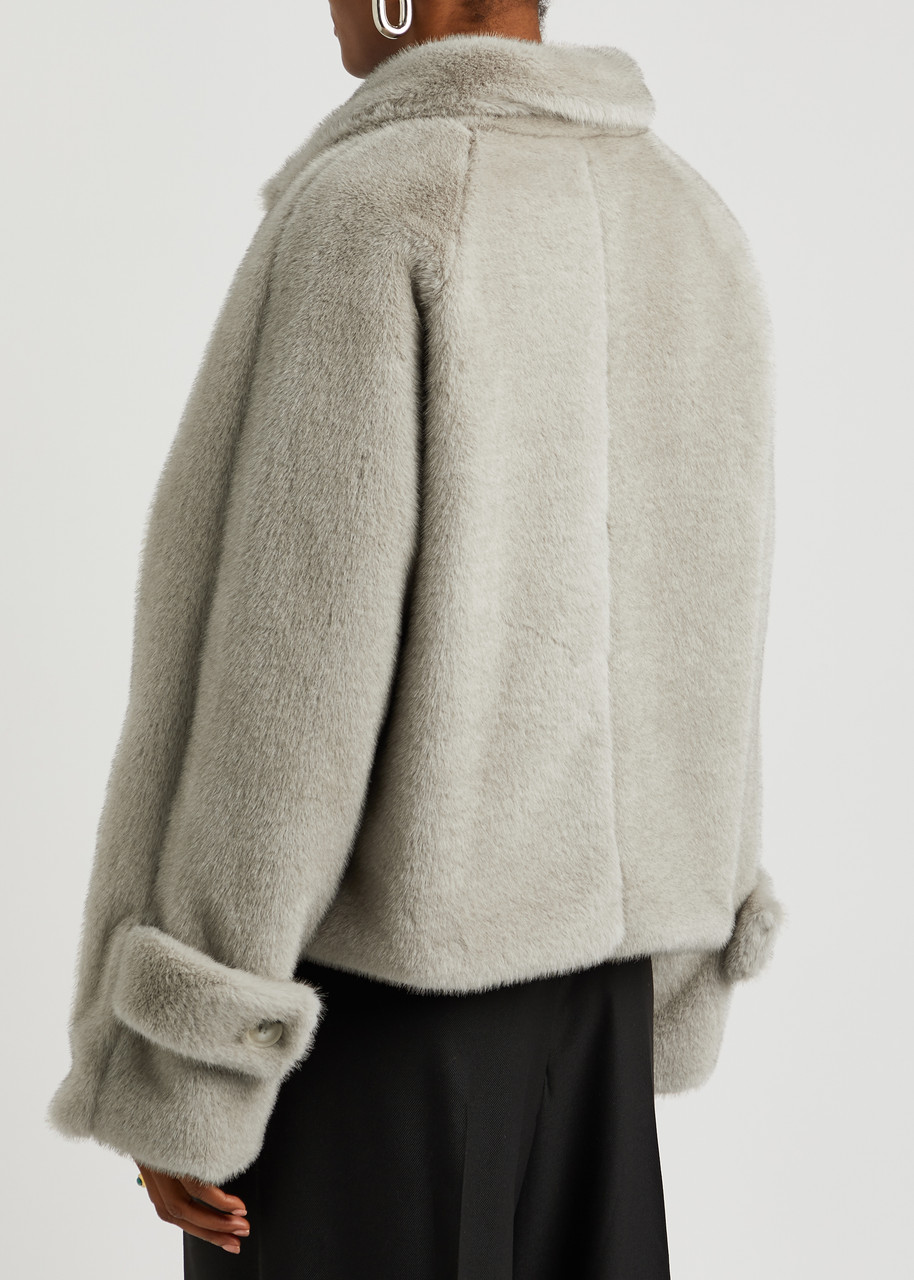  Meotine Kelly Faux Fur Jacket - Grey - S/m (uk10-12 / M) 