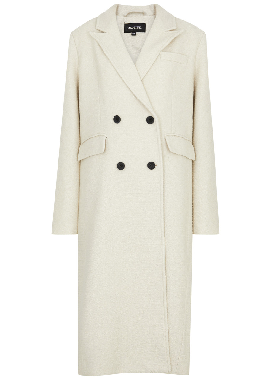 Meotine Miley Bouclé Wool-blend Coat In Cream