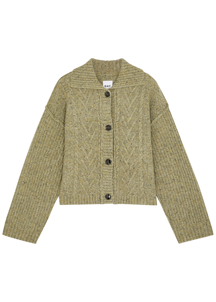 Day Birger Et Mikkelsen Denzel Wool-blend Cardigan In Olive