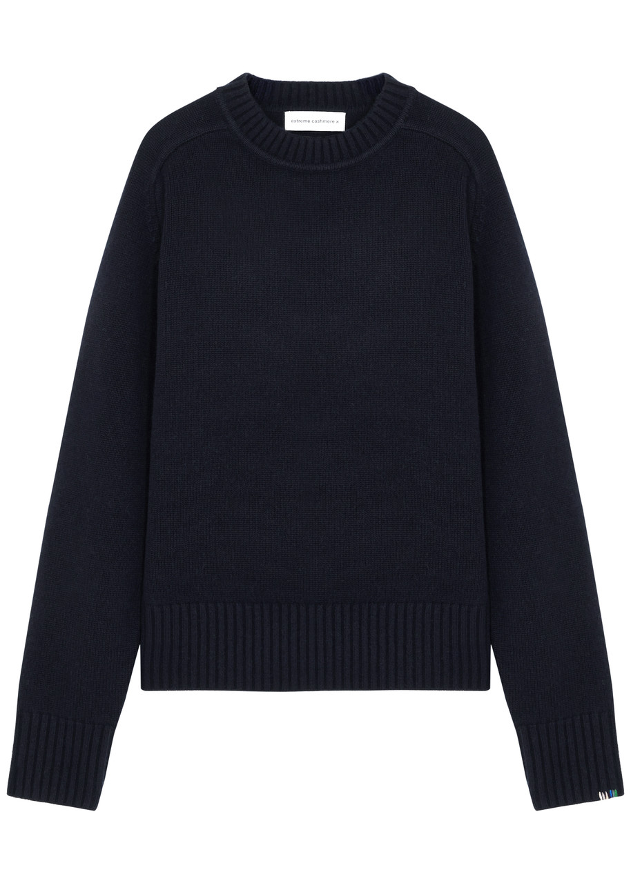 Shop Extreme Cashmere N°123 Bourgeois Cashmere Jumper In Navy