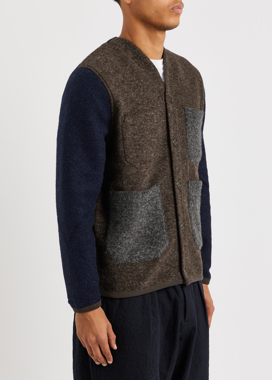  Universal Works Colour-blocked Wool-blend Jacket - Brown - M 