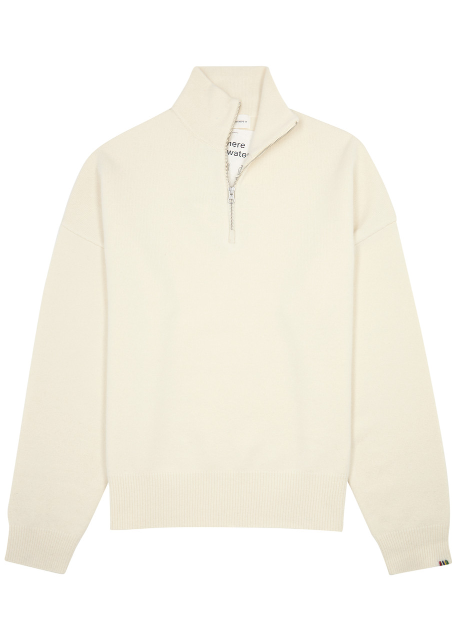Extreme Cashmere N°235 Hike Half-zip Cashmere-blend Jumper - Cream - One Size