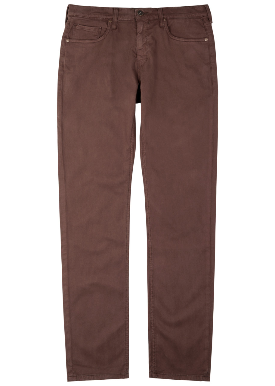 Paige Federal Slim Straight-leg Jeans In Burgundy