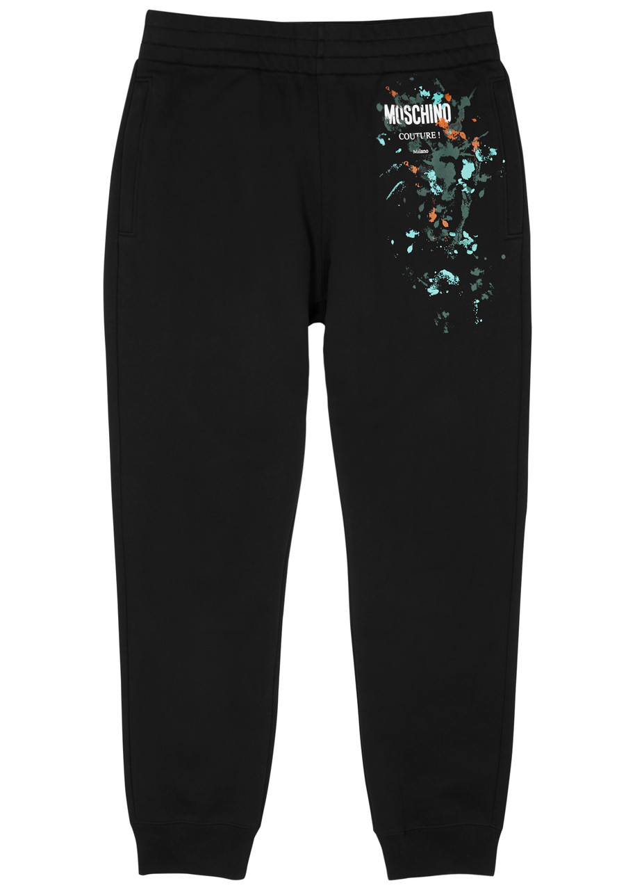Moschino Logo-print Cotton Sweatpants In Black