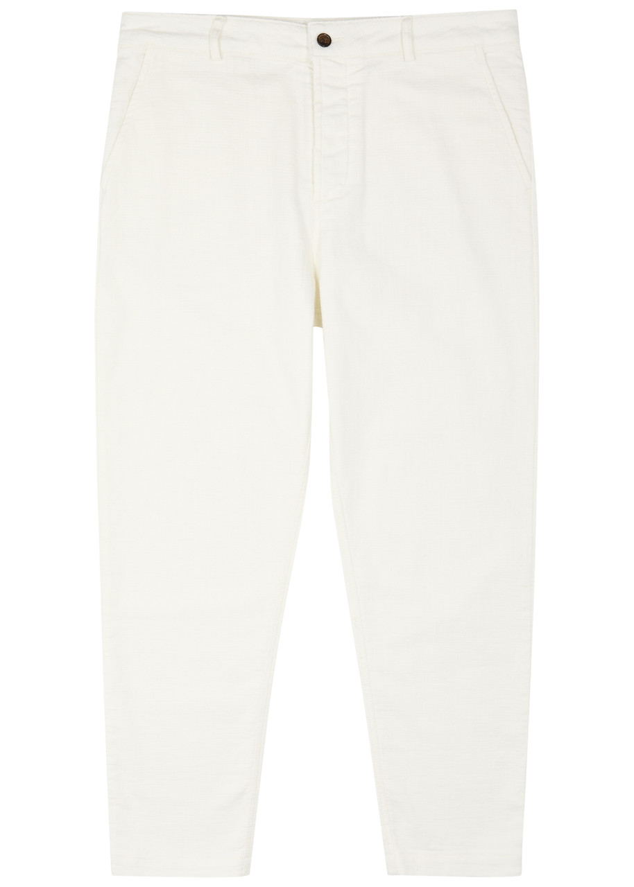 Universal Works Stretch-cotton Chinos In Ecru