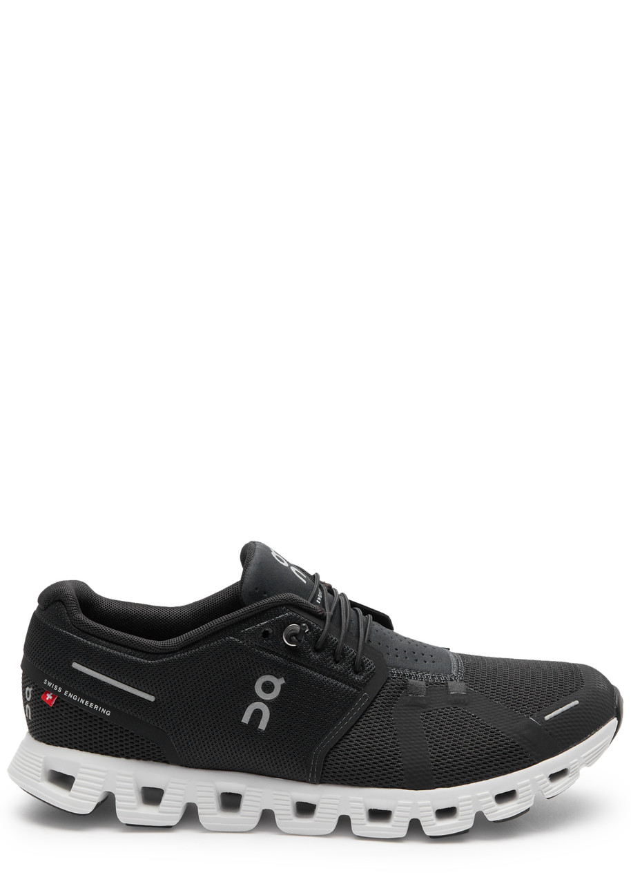 On Running Cloud 5 Panelled Mesh Sneakers In Black