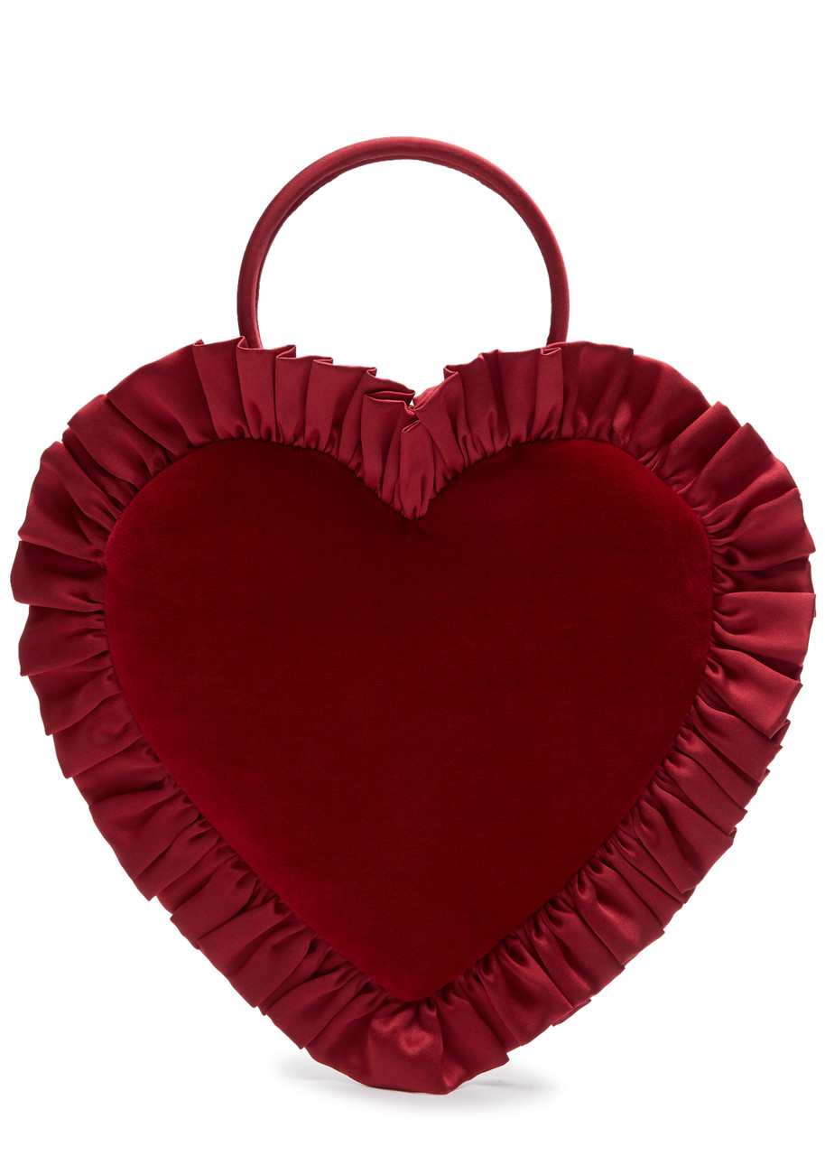 The Vampire's Wife The Heartbreaker Velvet Top Handle Bag In Red