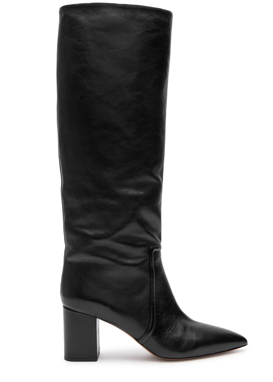 Shop Paris Texas Anja 70 Leather Knee-high Boots In Black