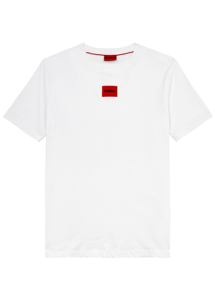 Shop Hugo Logo Cotton T-shirt In White