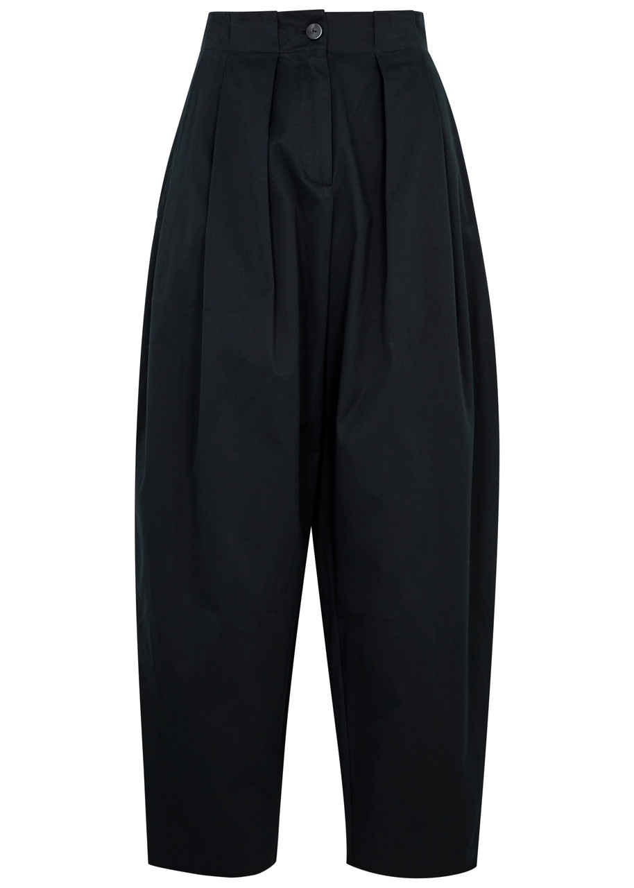 Palmer Harding Palmer//harding Solo Tapered Stretch-cotton Trousers In Black