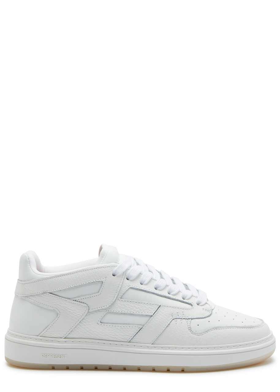 Represent Reptor Panelled Leather Sneakers In White