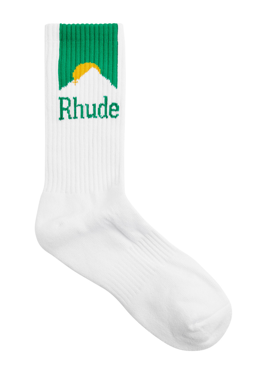 Rhude Moonlight Logo Cotton-blend Socks In White