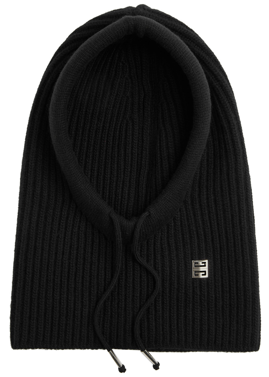 Givenchy 4g Ribbed Wool-blend Balaclava In Black