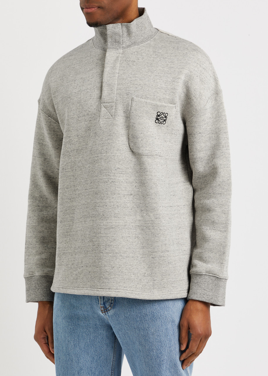  Loewe Anagram-embroidered Cotton Sweatshirt - Grey - M 