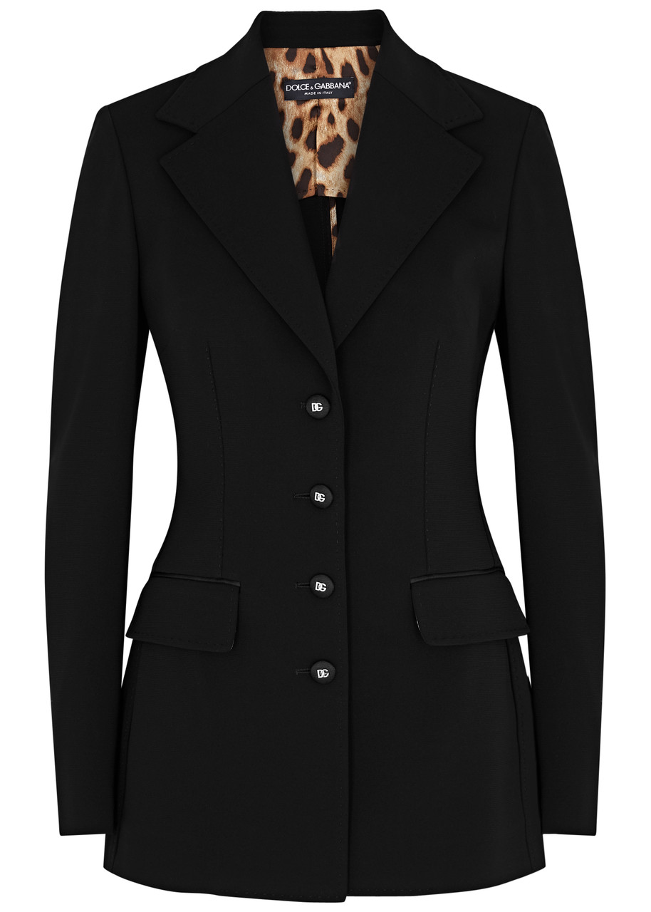Dolce & Gabbana Stretch-jersey Blazer In Black