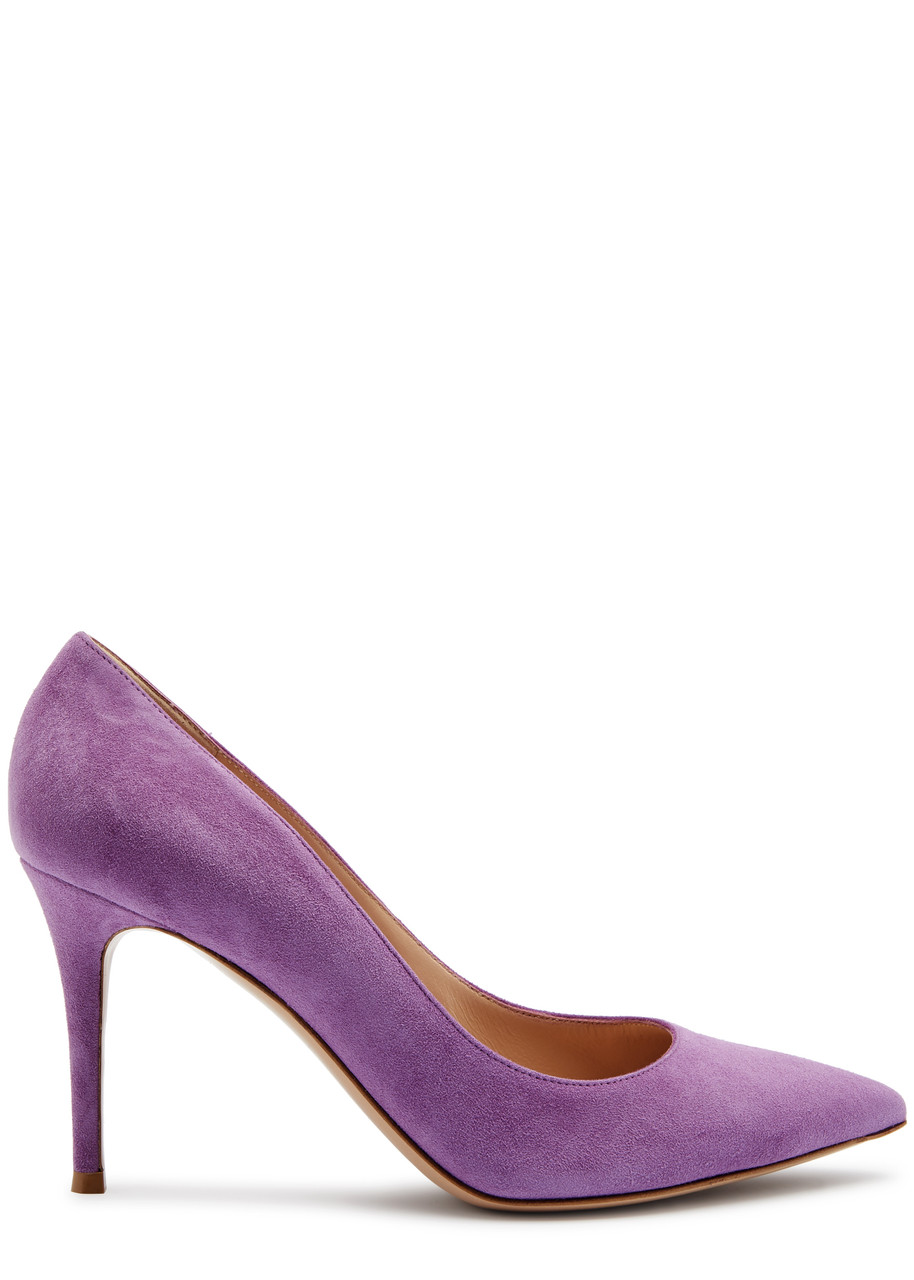 Shop Gianvito Rossi Gianvito 85 Suede Pumps In Purple