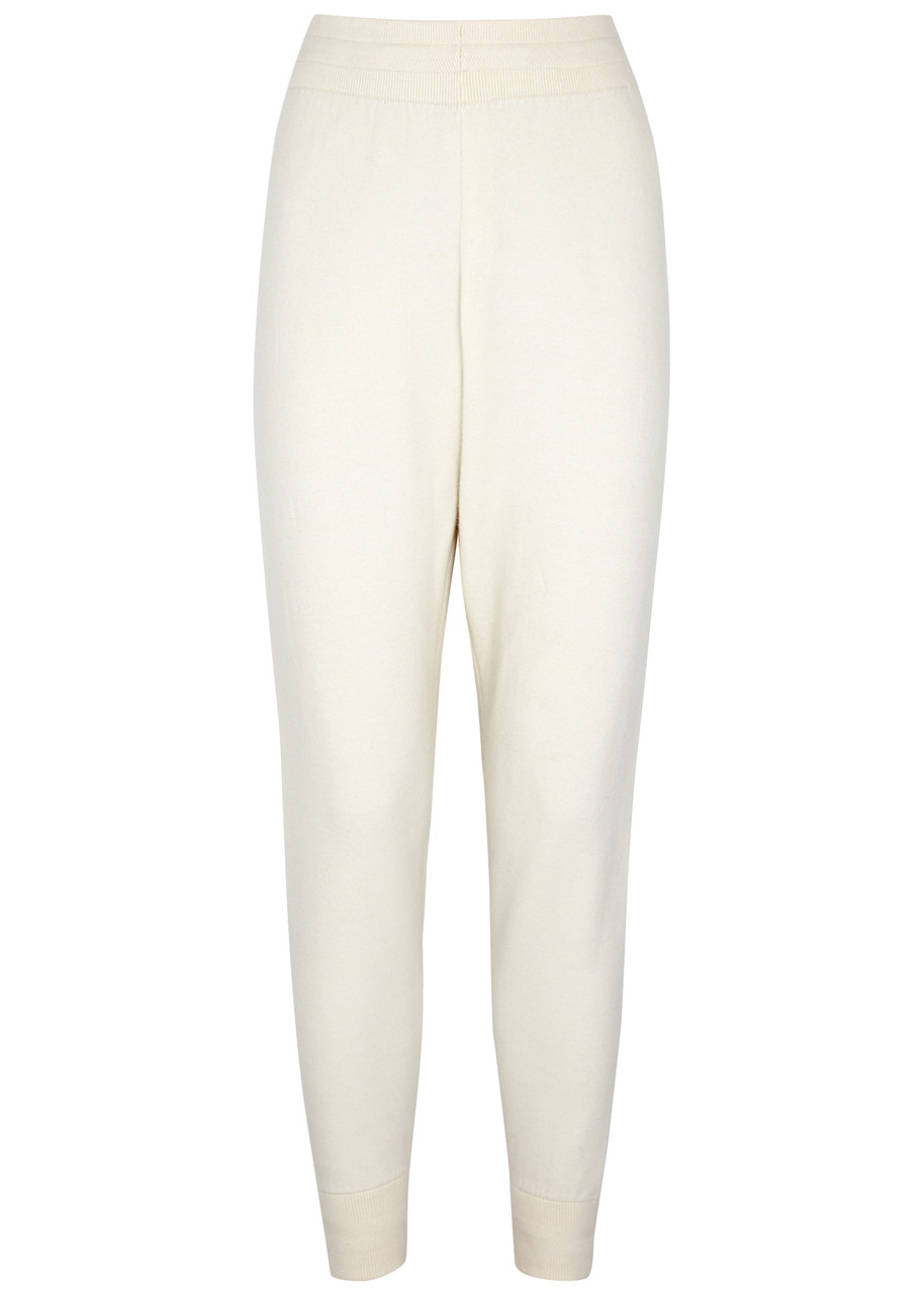 Varley Kent Stretch-knit Sweatpants In Cream