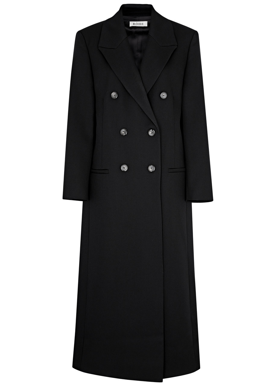 Shop Rohe Double-breasted Wool Coat In Black
