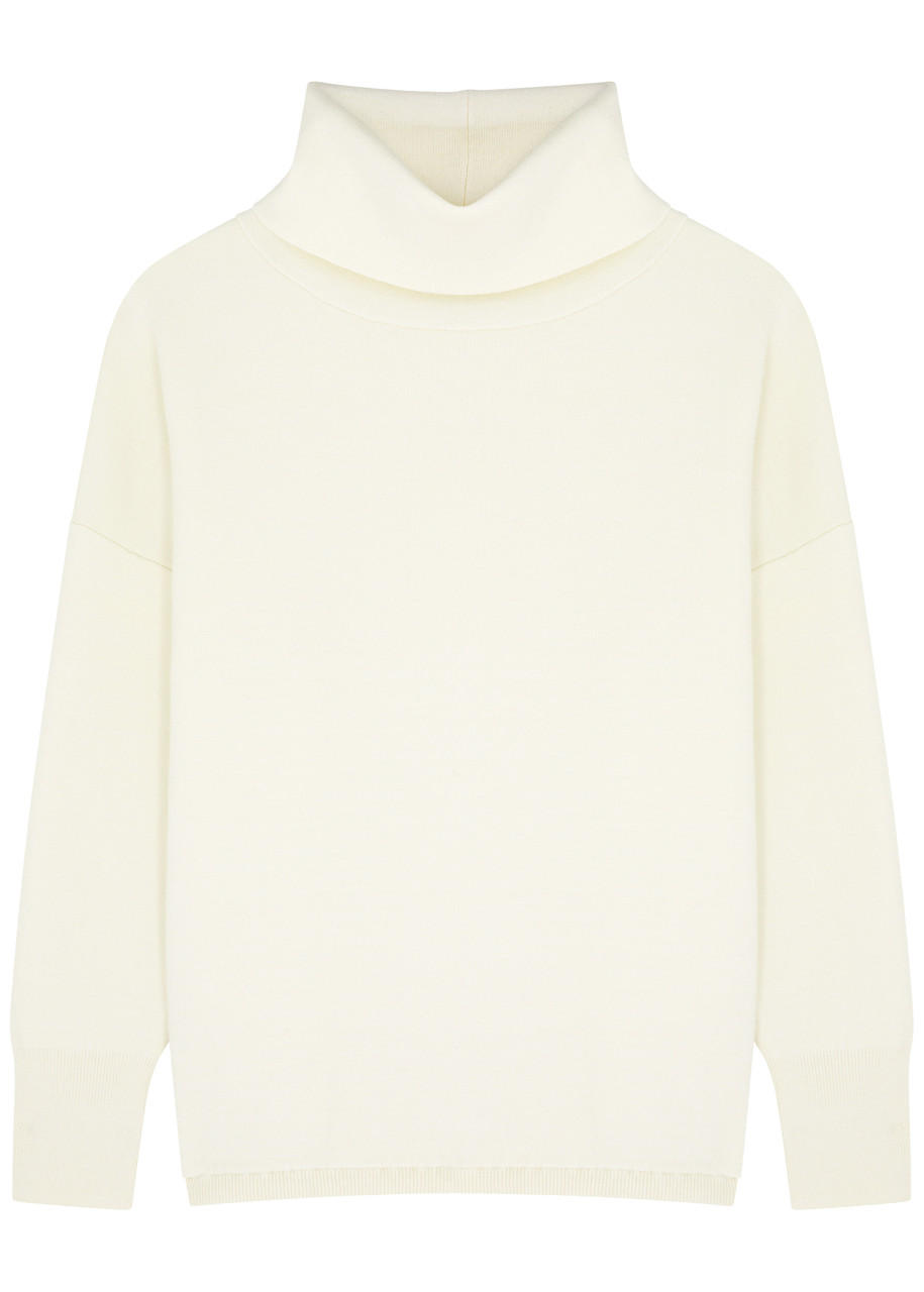 Varley Cavendish Roll-neck Knitted Sweater In Cream