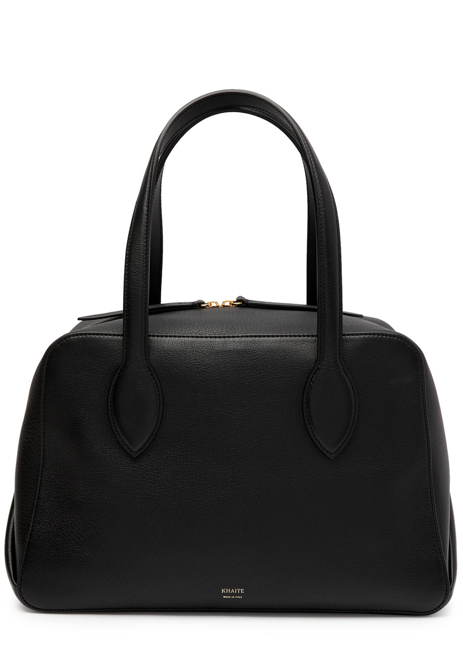 Khaite Maeve Medium Leather Top Handle Bag In Black
