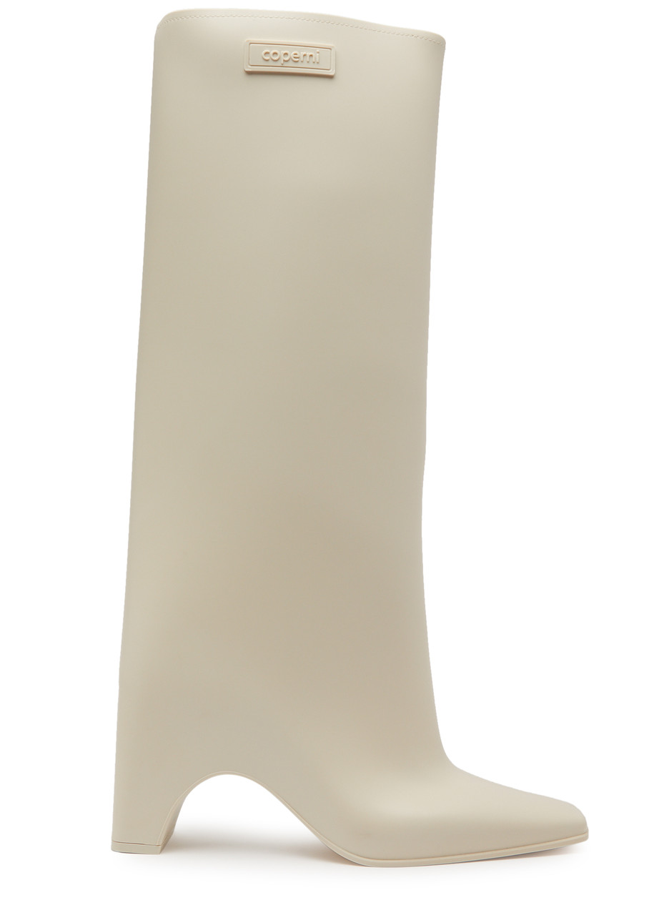 Coperni Bridge 90 Rubberised Knee-high Boots In White