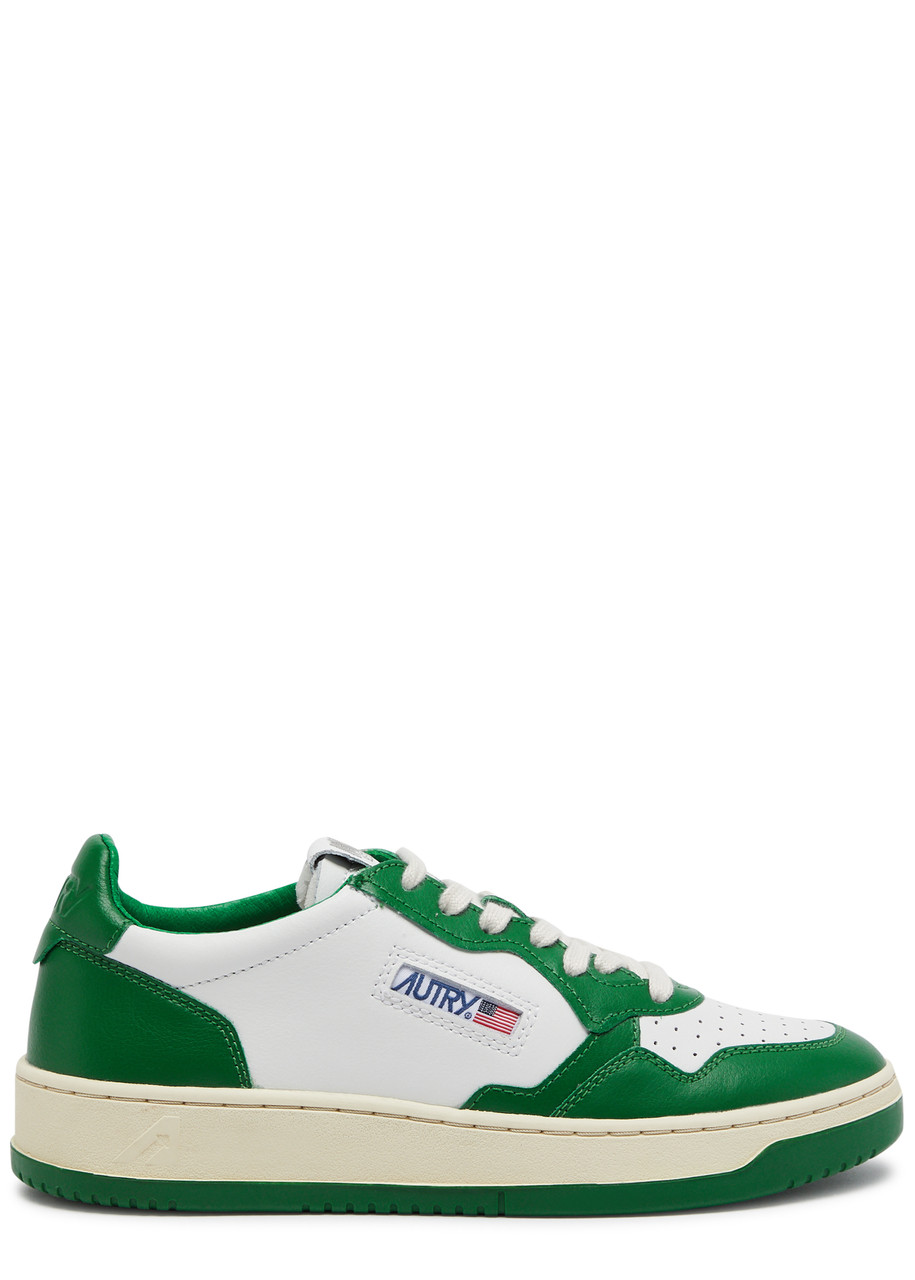 Autry Medalist Leather Sneakers In Green