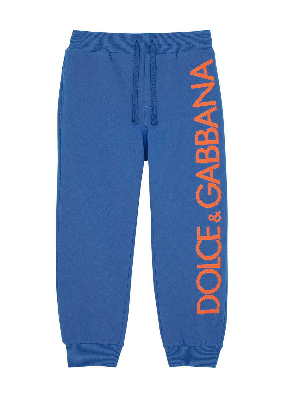 Dolce & Gabbana Kids Logo-print Cotton Sweatpants (4-6 Years) In Blue