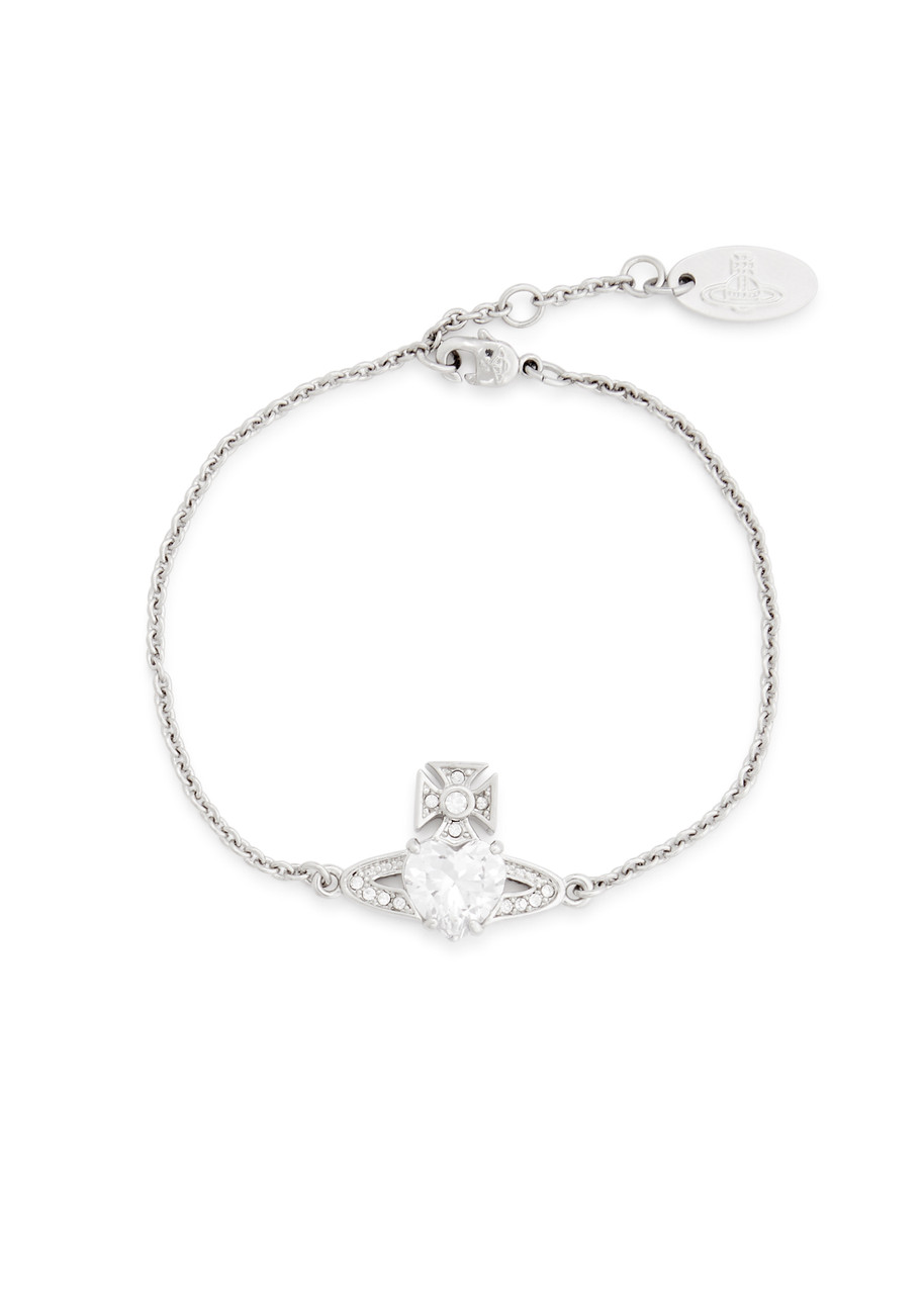 Vivienne Westwood Ariella Crystal-embellished Orb Bracelet In Silver