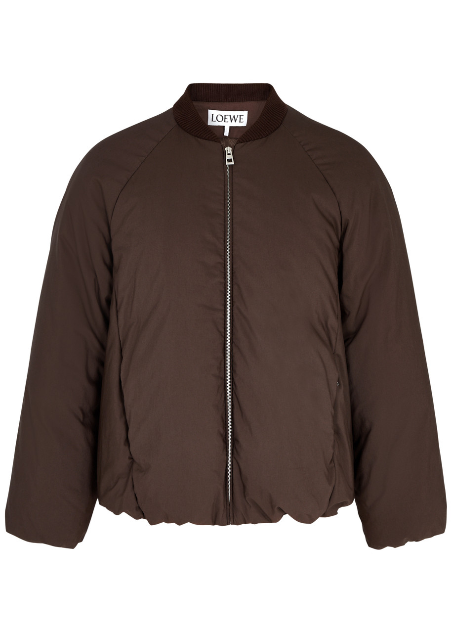 Loewe Cotton-blend Bomber Jacket In Brown