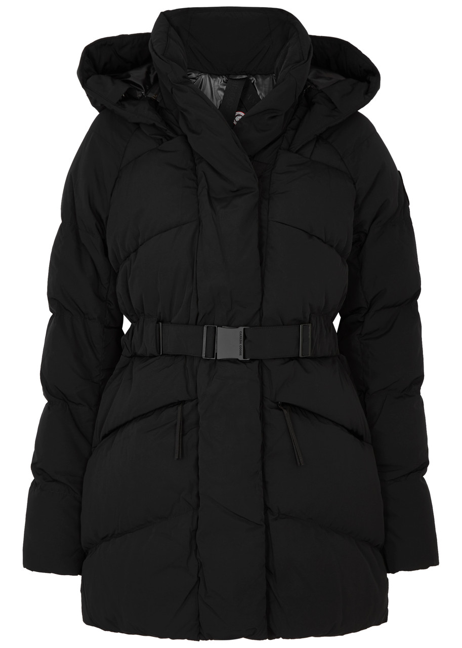 Shop Canada Goose Marlow Belted Quilted Shell Coat In Black