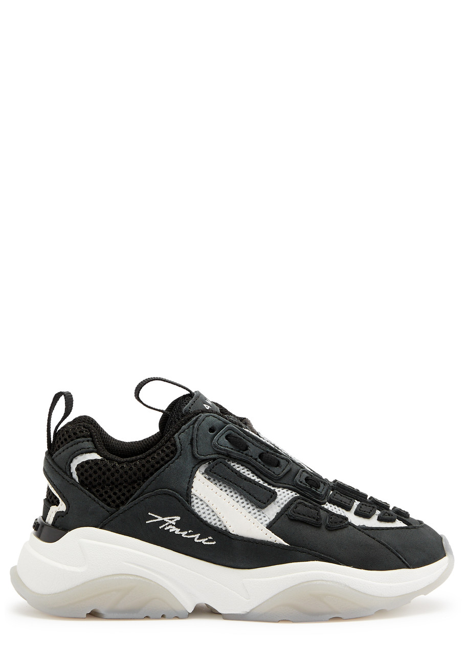 Amiri Kids Bone Runner Panelled Mesh Sneakers (it25-it33) In Black