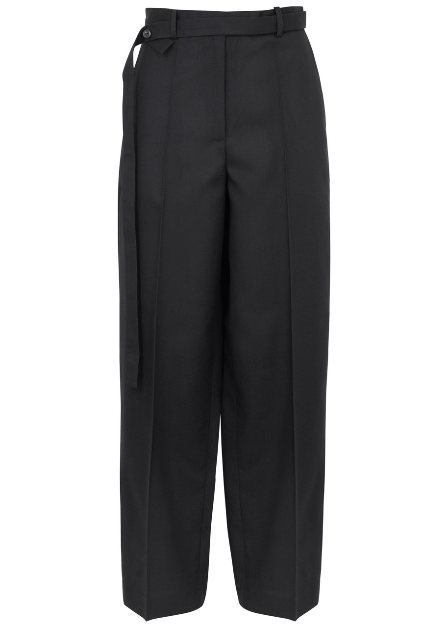 Rohe Wide-leg Wool Trousers In Navy