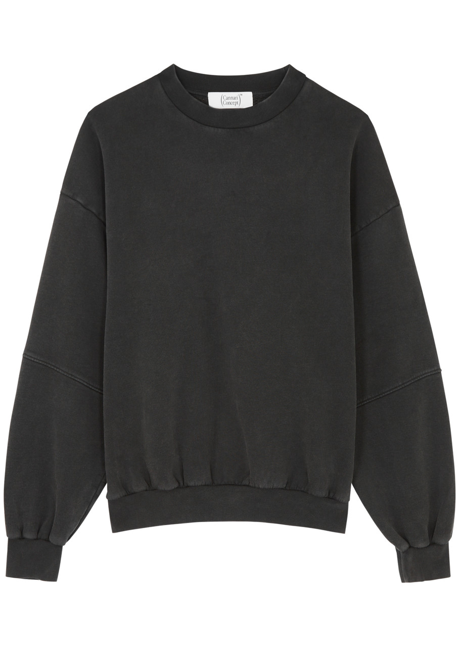 Cannari Concept Embellished Cotton Sweatshirt In Black