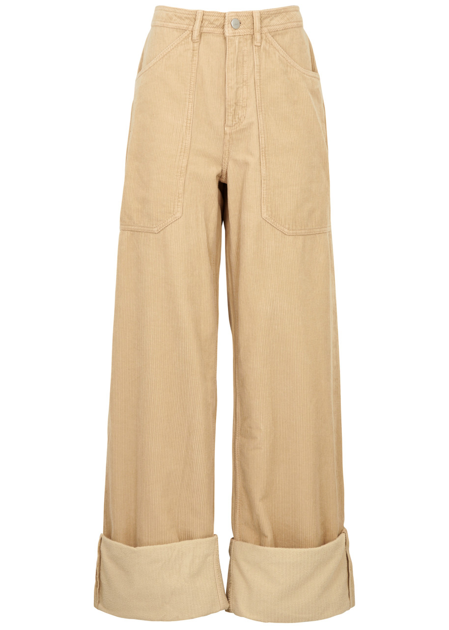 Cannari Concept Wide-leg Corduroy Trousers In Beige