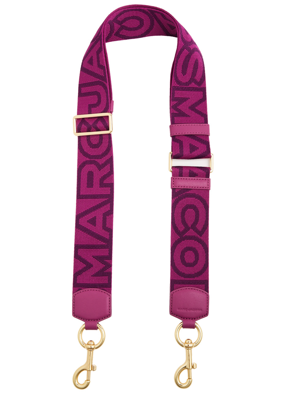 Marc Jacobs Logo-jacquard Canvas Bag Strap In Dark Pink