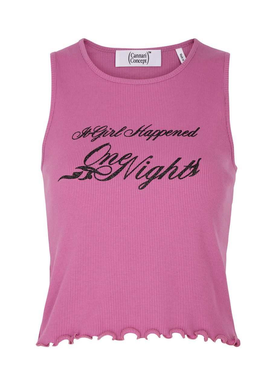 Cannari Concept Printed Cotton Tank In Pink