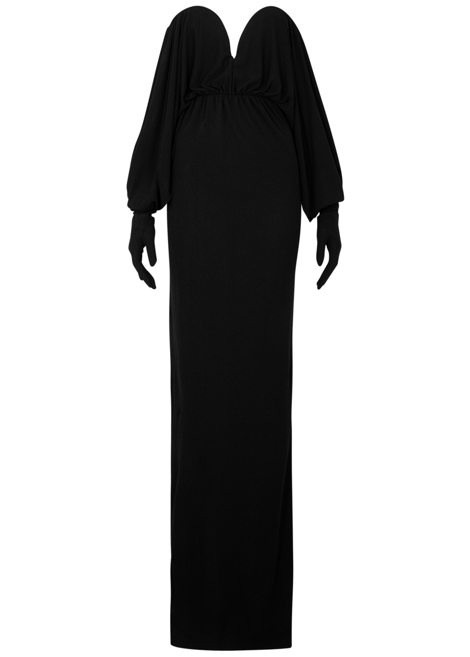 Saint Laurent Stretch-jersey Gown In Black
