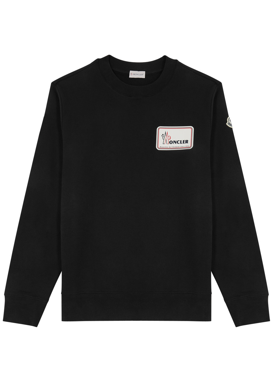 Moncler Logo Cotton Sweatshirt - Black - L