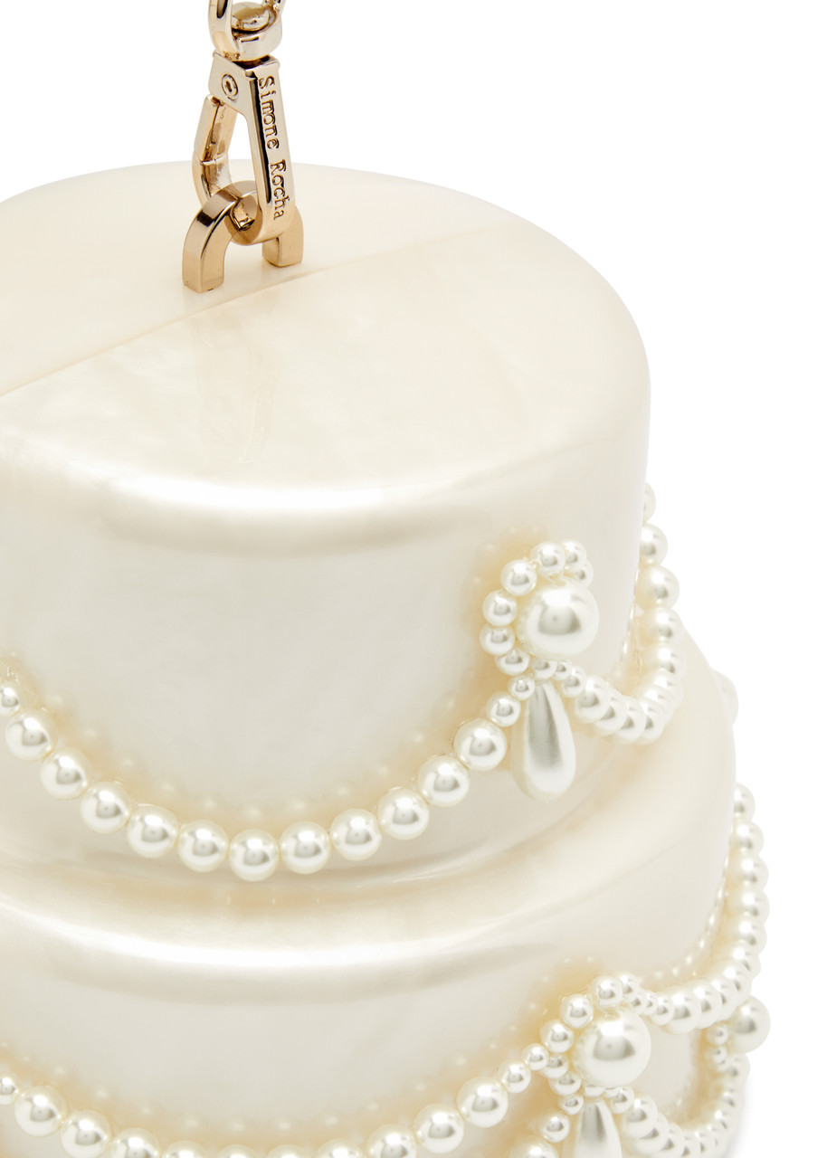  Simone Rocha Embellished Cake Top Handle Bag - Pearl - One Size 
