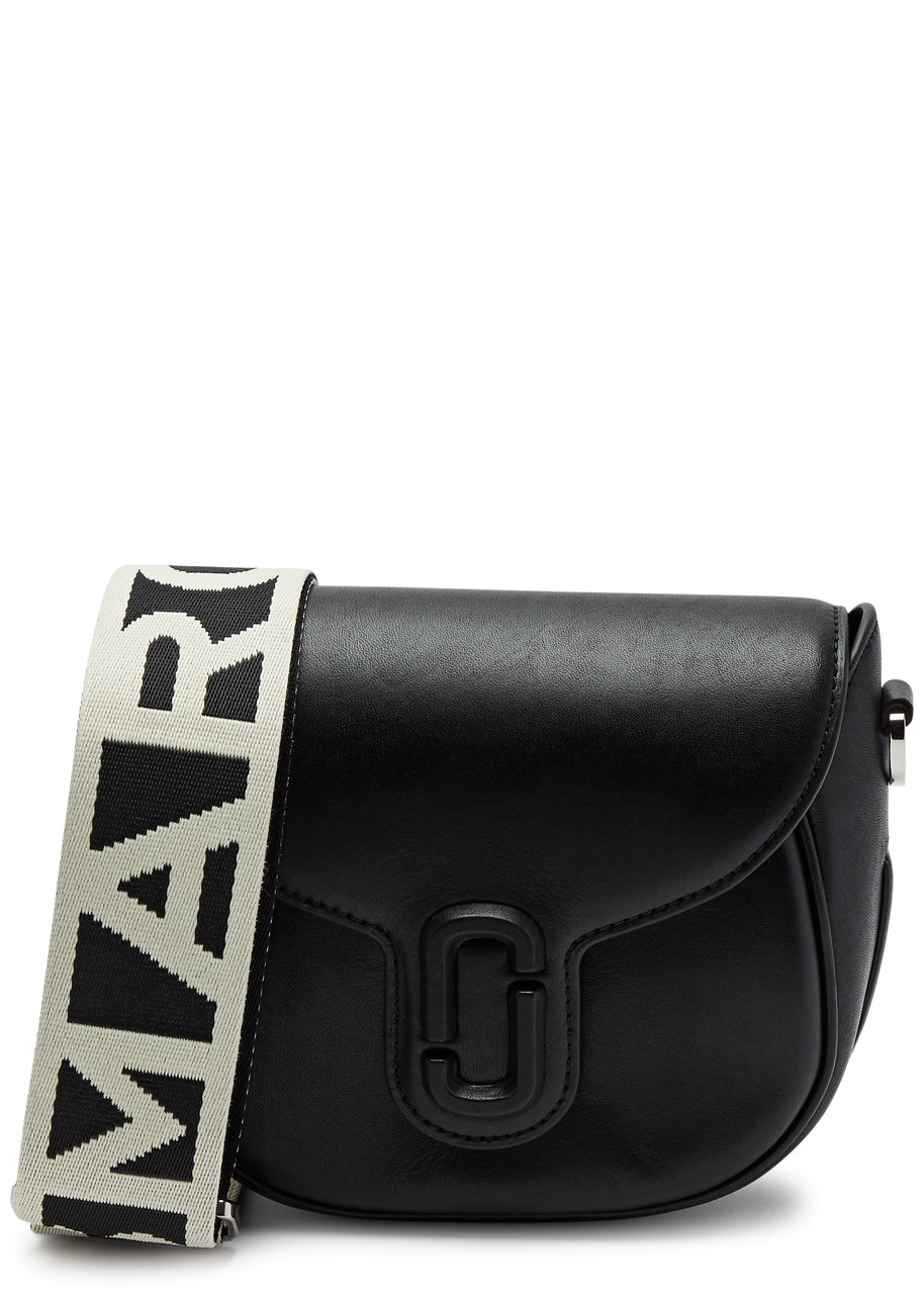 Marc Jacobs The J Marc Saddle Small Leather Cross-body Bag In Black