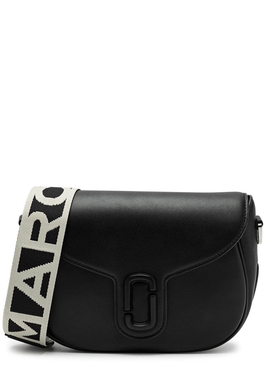 Marc Jacobs The J Marc Saddle Large Leather Cross-body Bag In Black