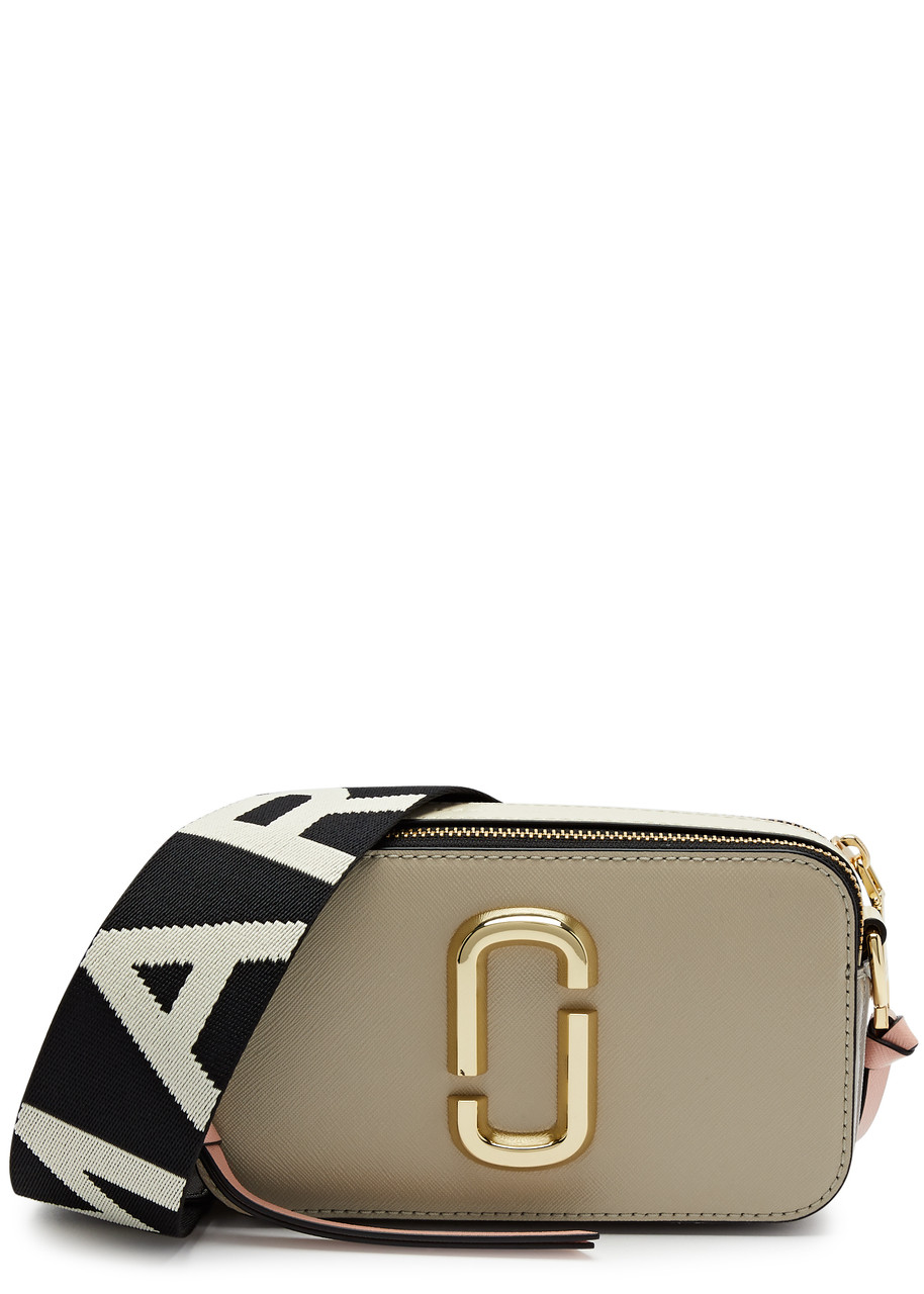 Marc Jacobs The Snapshot Core Leather Cross-body Bag In Beige
