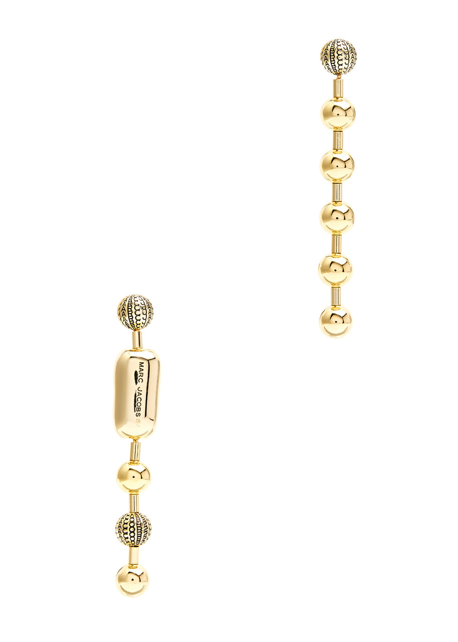 Marc Jacobs The Monogram Ball Chain Drop Earrings In Gold