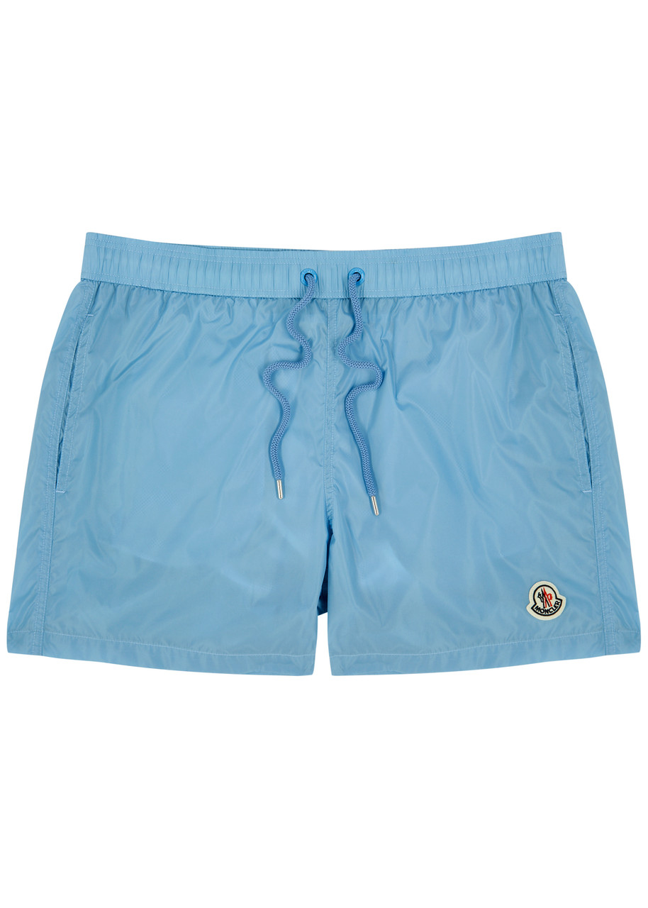 Moncler Logo Shell Swim Shorts In Blue