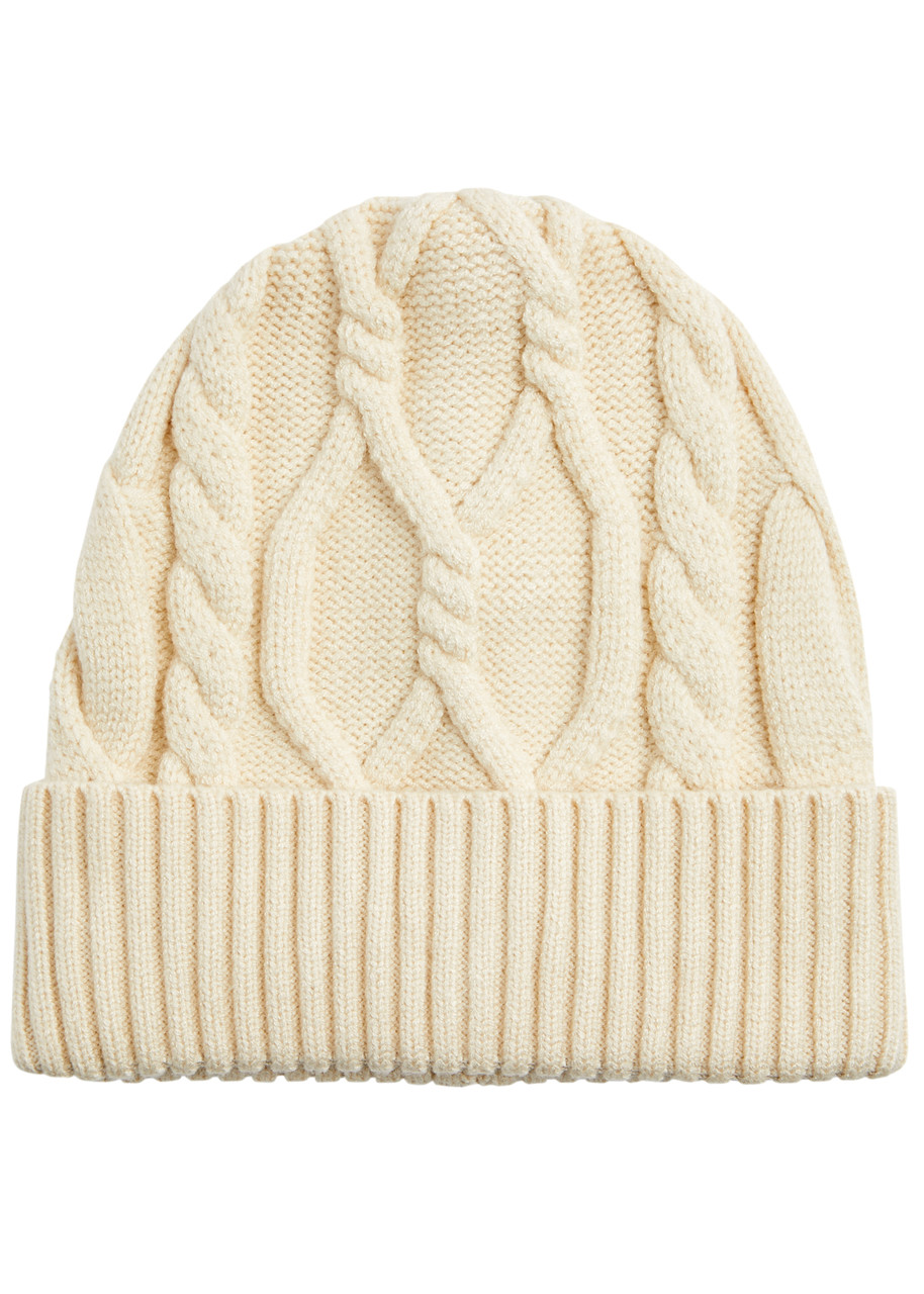 Varley Chamond Cable-knit Beanie In Cream