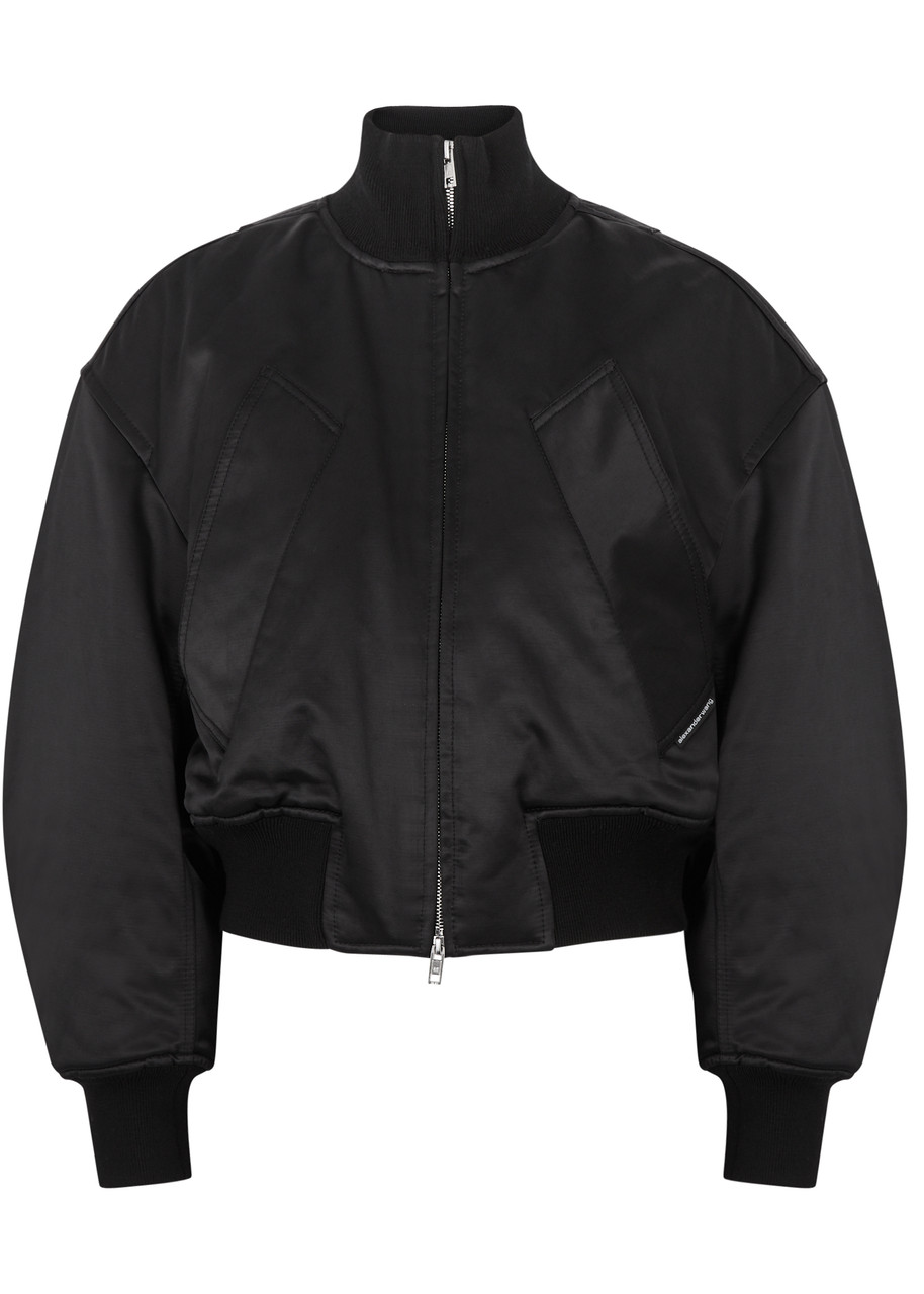 Padded Satin Bomber Jacket