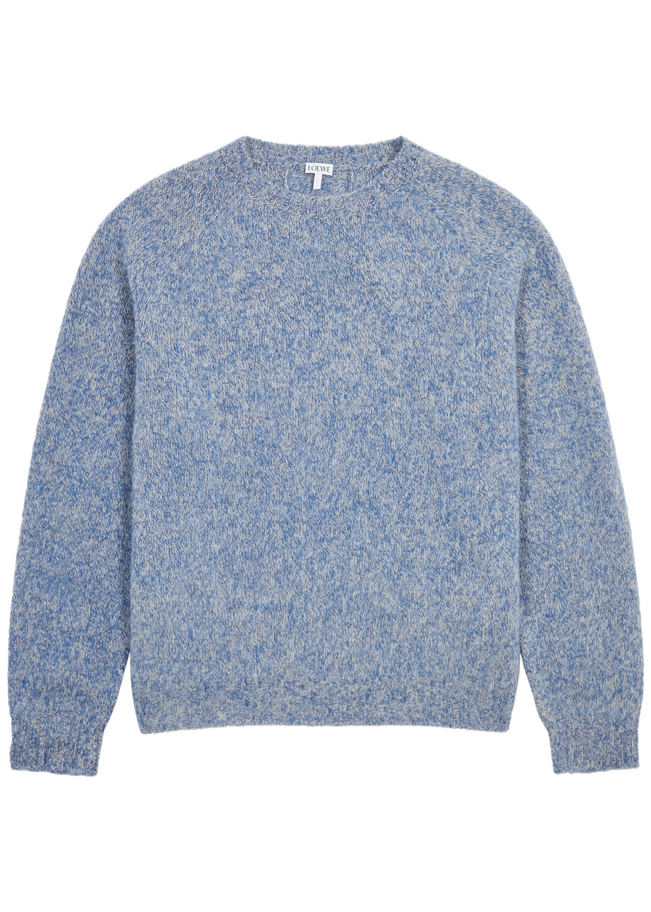 Loewe Brushed Wool Jumper In Blue