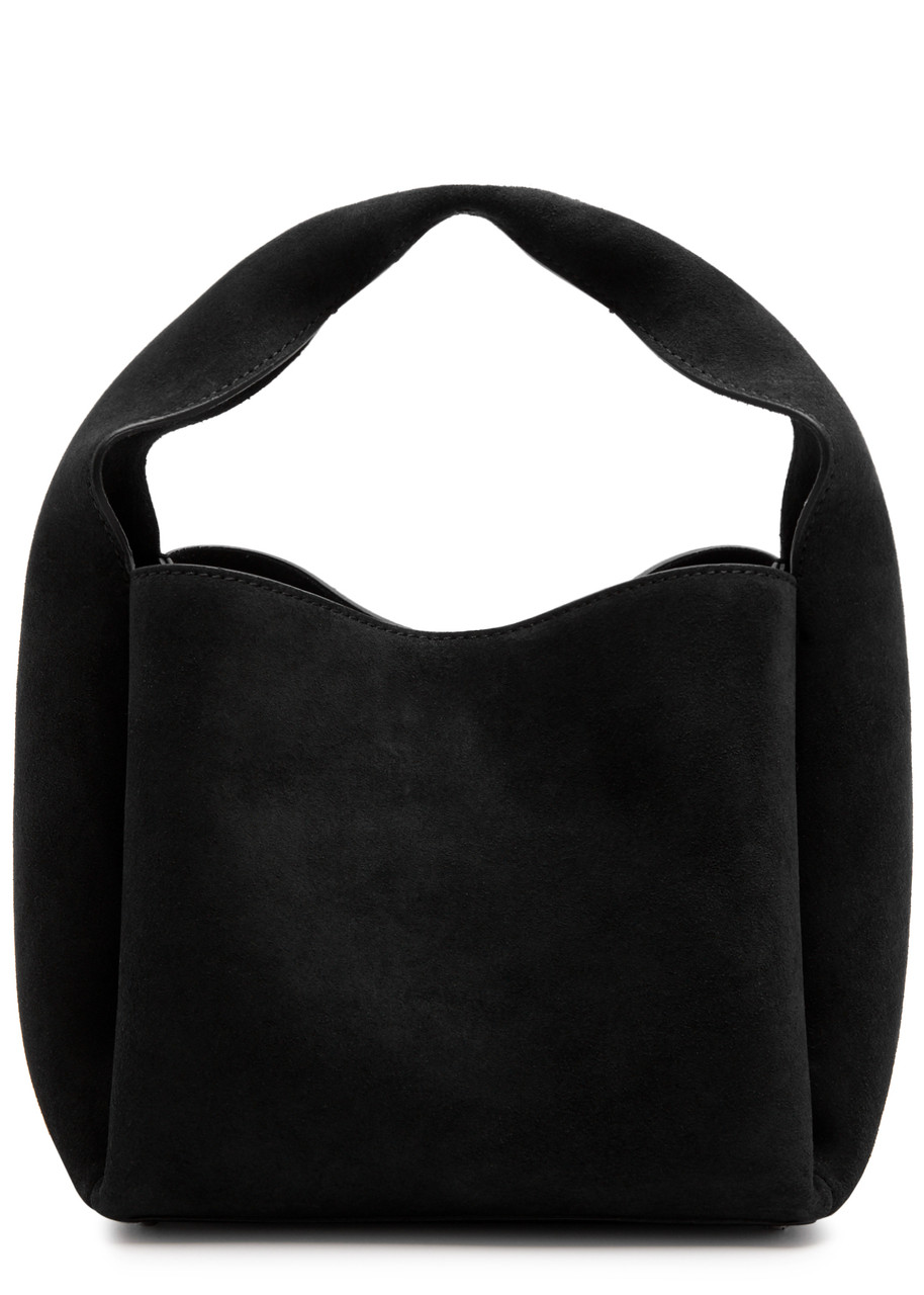 Totême Small Suede Bucket Bag In Black