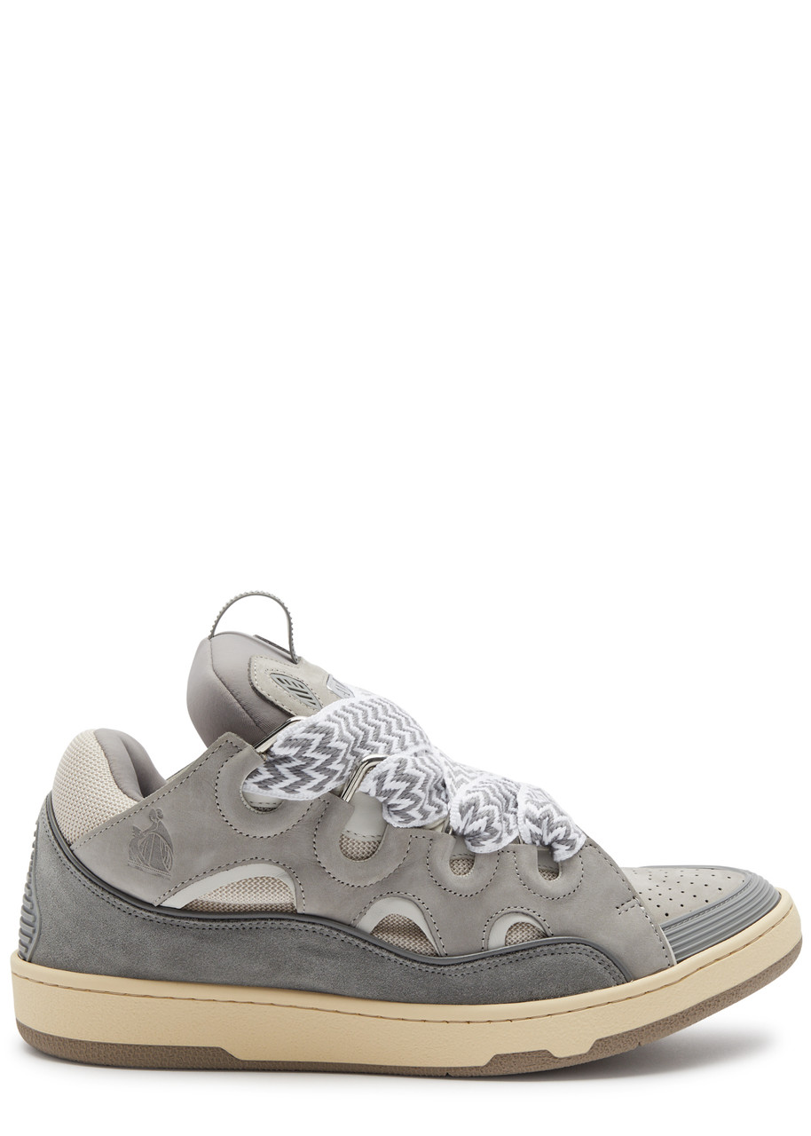 Lanvin Curb Panelled Mesh Sneakers In Grey